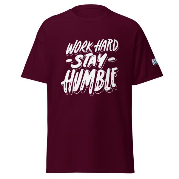 Men Round Neck Half Sleeves T-Shirt – Maroon – Work Hard