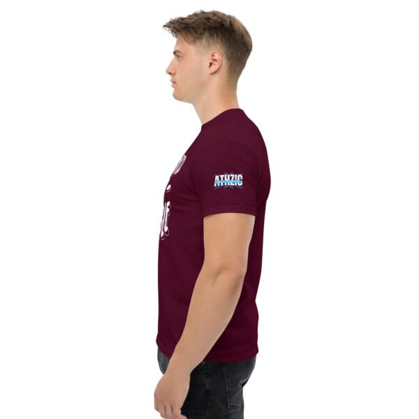 Men Round Neck Half Sleeves T-Shirt – Maroon – Work Hard - Image 3